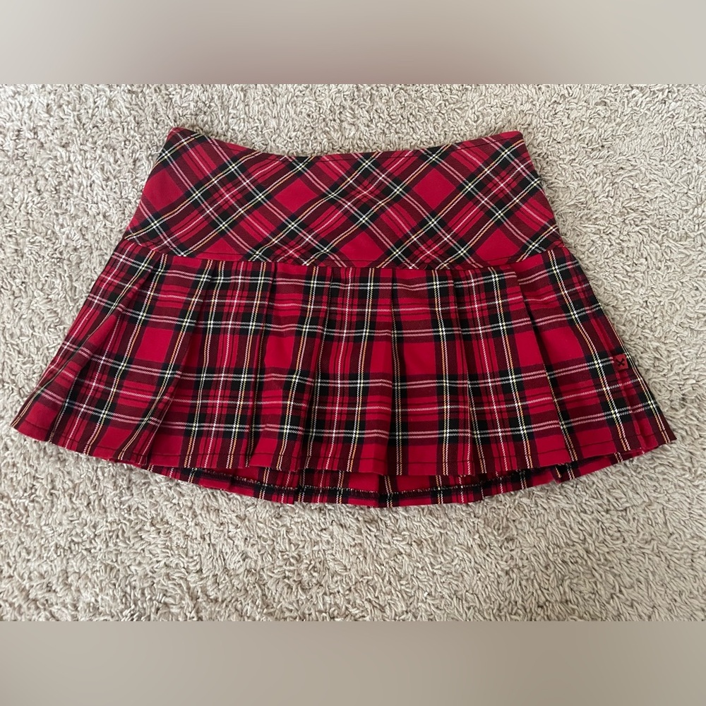 Royal Bones Red Plaid Mini Skirt - Small